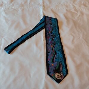 Artistic Blue and Black Men's Tie